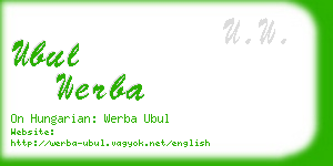 ubul werba business card